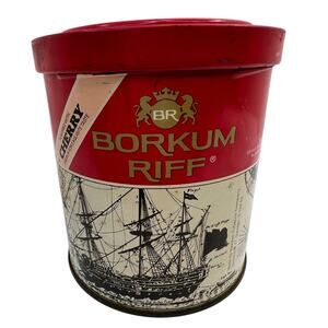 Vintage Borkum Riff Cherry Tobacco Tin Great Condition Collectible